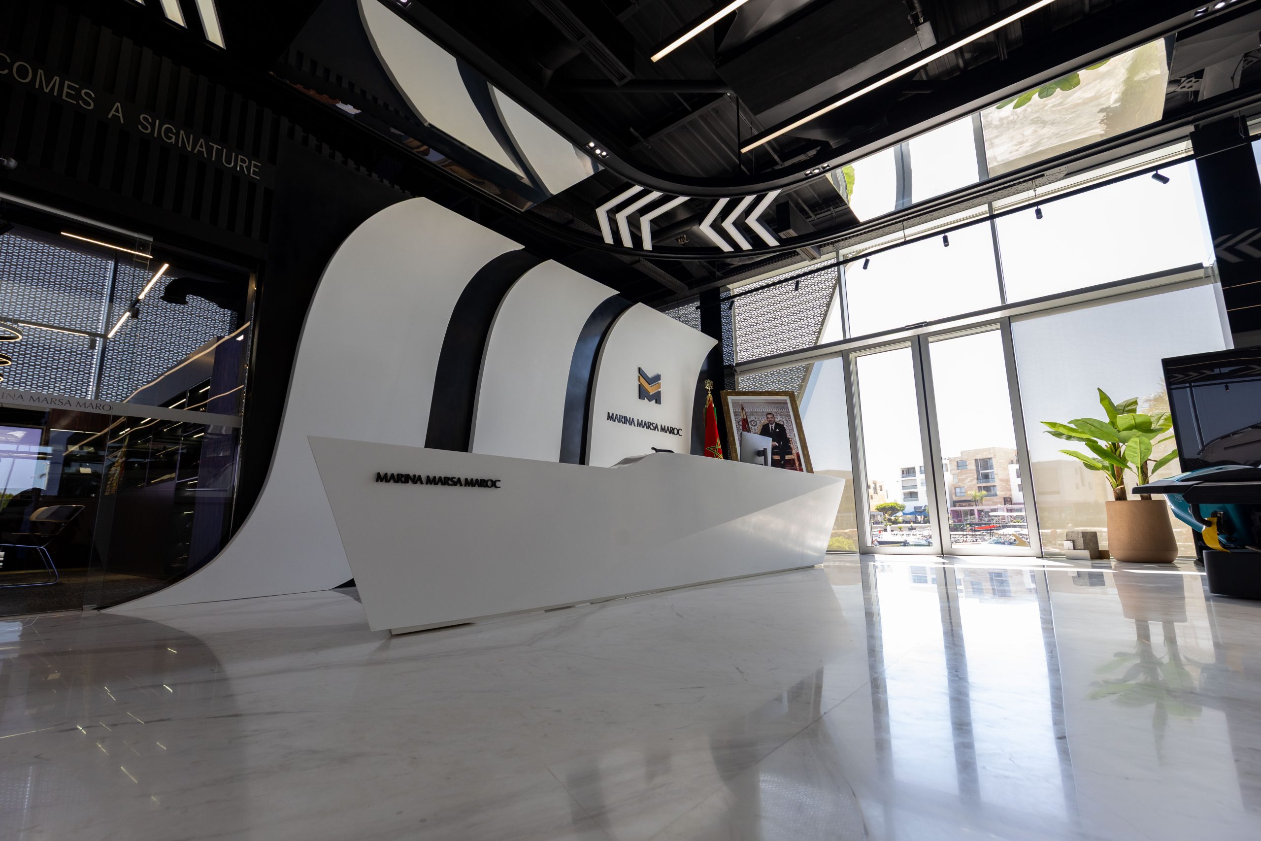 The Marina Marsa Maroc reception and showroom